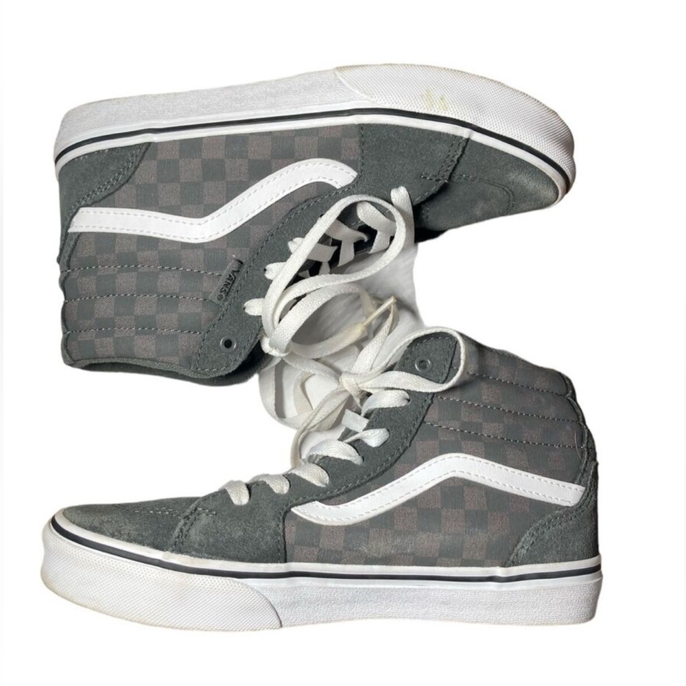 Vans | Men's Filmore high top tonal gray Checkerboard Lace-Up Sneakers